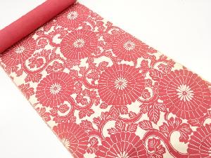 アンティーク　上代紬　菊唐草模様　名古屋帯地反物